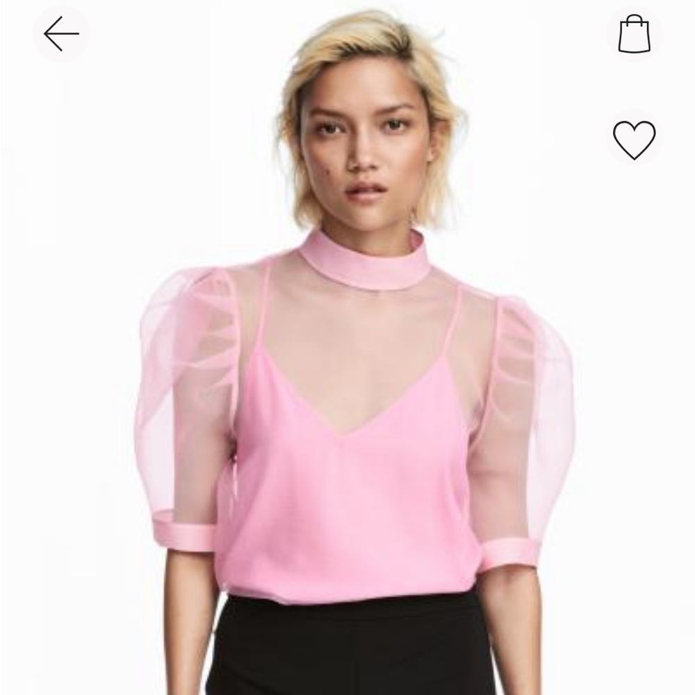 Pink sheer top